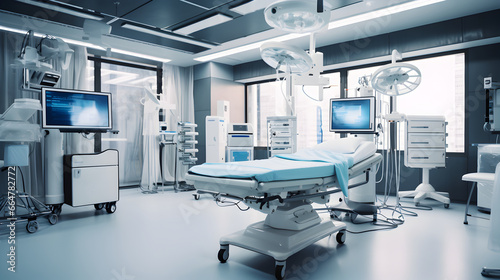 Medical equipment in a hospital operation theatre photo