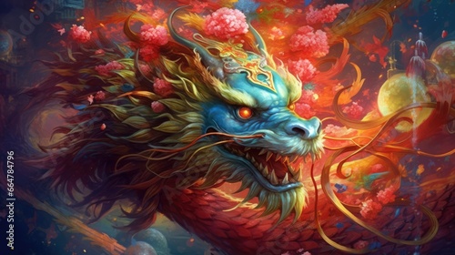 chinese dragon in the temple