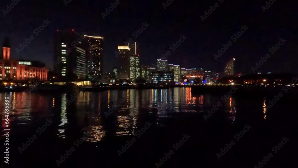 Yokohama skyline night view. minatomirai Yokohama skyline night view. minatomirai