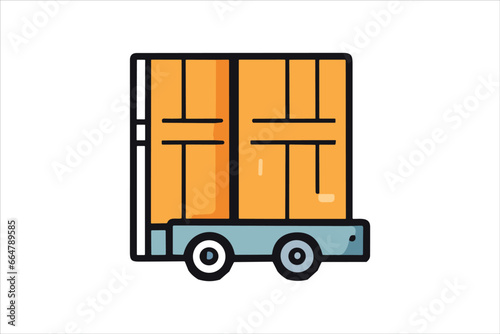 Colorful Delivery, distrubuting, warehouse, shipment thin line icons. Editable stroke. For website marketing design, logo, app, template, ui, etc. Vector illustration on white backgorund