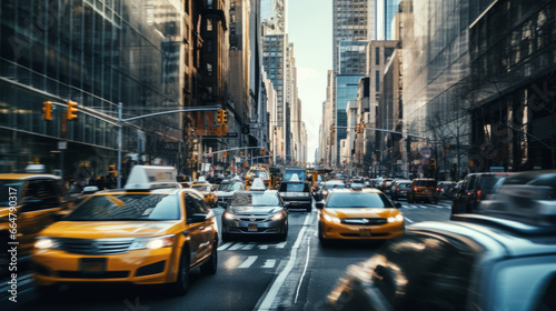Cars in movement with motion blur in the modern city © standret