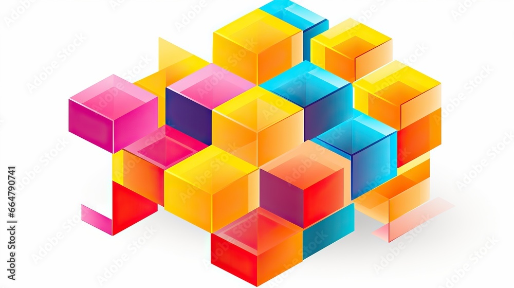 cubes concept isolated on white background cubes concept isolated on white background