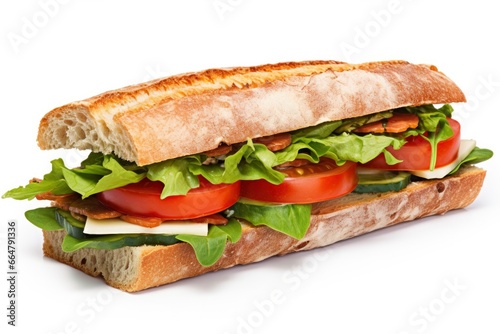 Gourmet sandwich isolated on white background. © Mehdi
