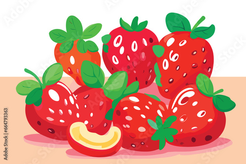 Set of colorful organic nutritious fruits vector illustration