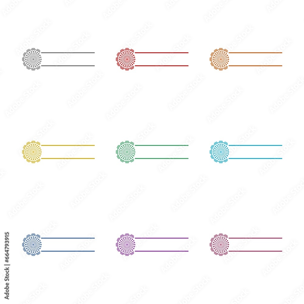 Floral frame with copy space icon isolated on white background. Set icons colorful Floral frame with copy space icon isolated on white background. Set icons colorful