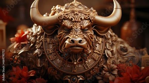 Traditional New Year Chinese Ox , Happy New Year Background, Hd Background