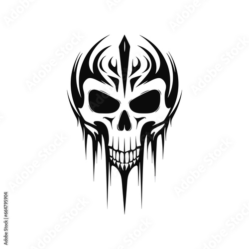 Artistic vector of a skull illustration. Suitable for tattoo, design, and logo.