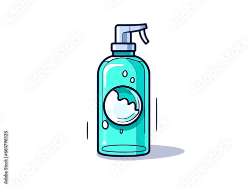 Doodle Antiseptic Solution, cartoon sticker, sketch, vector, Illustration, minimalistic