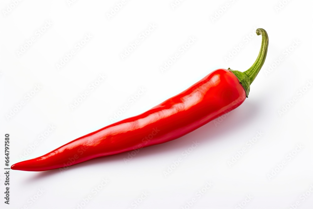 A Red chili pepper is isolated on a white background. A Red chili pepper is isolated on a white background.