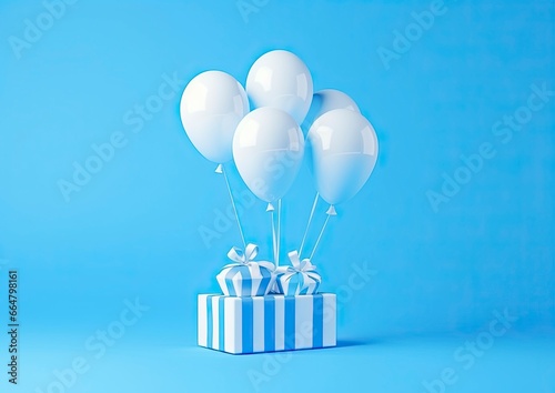 Balloons with gift box.