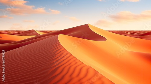 Desert with magical sands and dunes as inspiration for exotic adventures in dry climates. © Mehdi