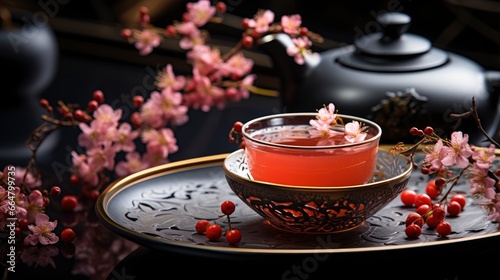 Chinese New Year Composition With Tea , Happy New Year Background, Hd Background