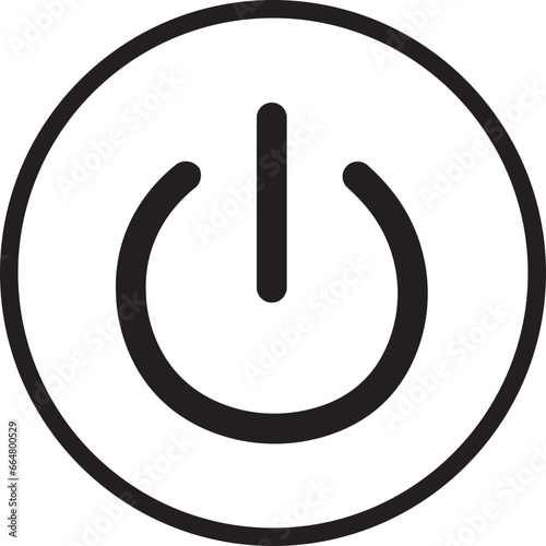 Power button icon. Turn on and off switch vector sign. computer start trigger button symbol in flat style isolated on transparent background.