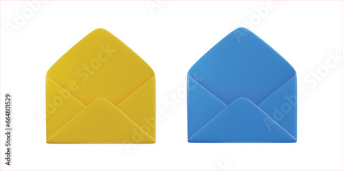 empty email envelope 3d icon set