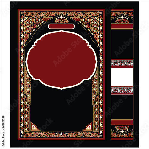 Quran book cover design vector book 