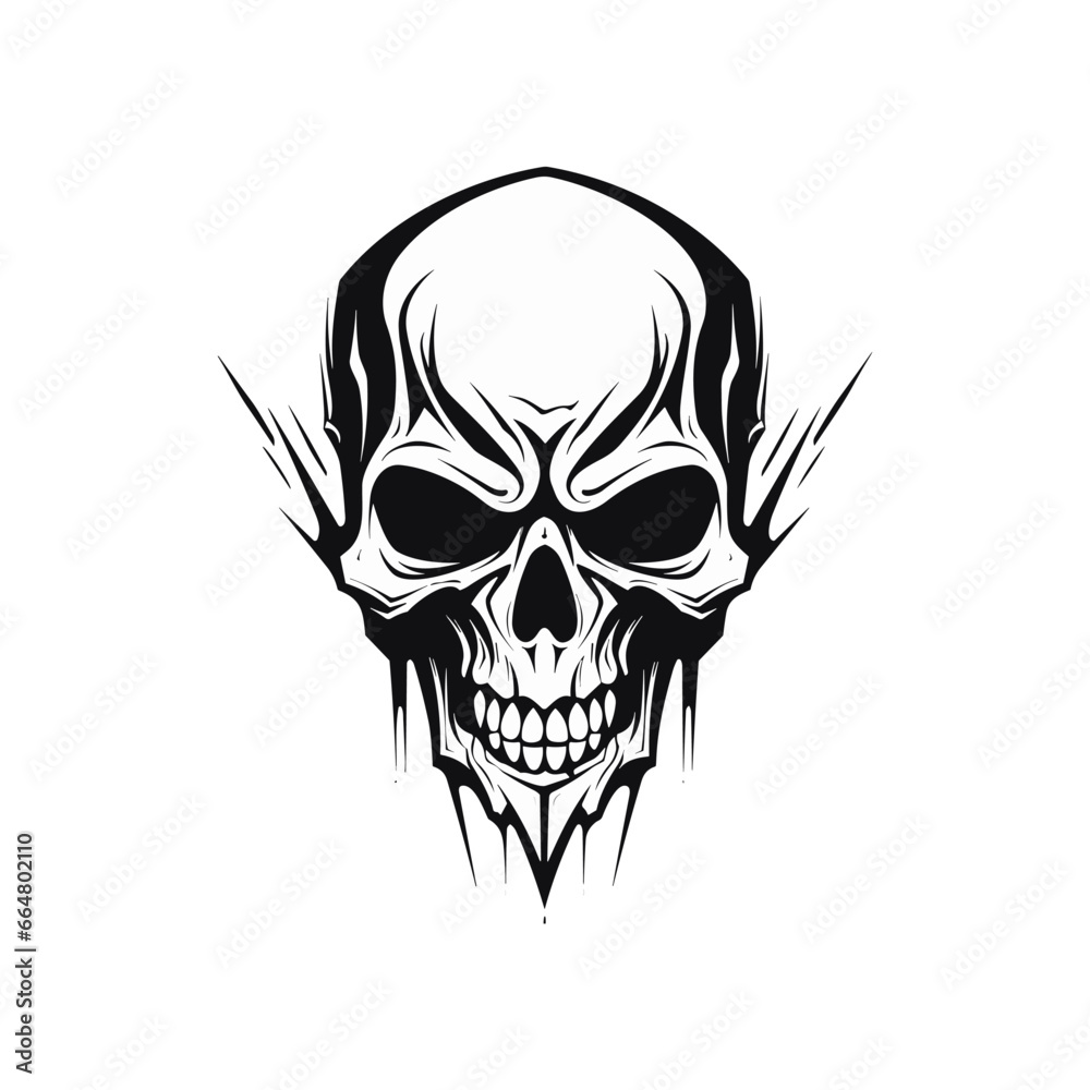 Artistic vector of a skull illustration. Suitable for tattoo, design, and logo. Artistic vector of a skull illustration. Suitable for tattoo, design, and logo.