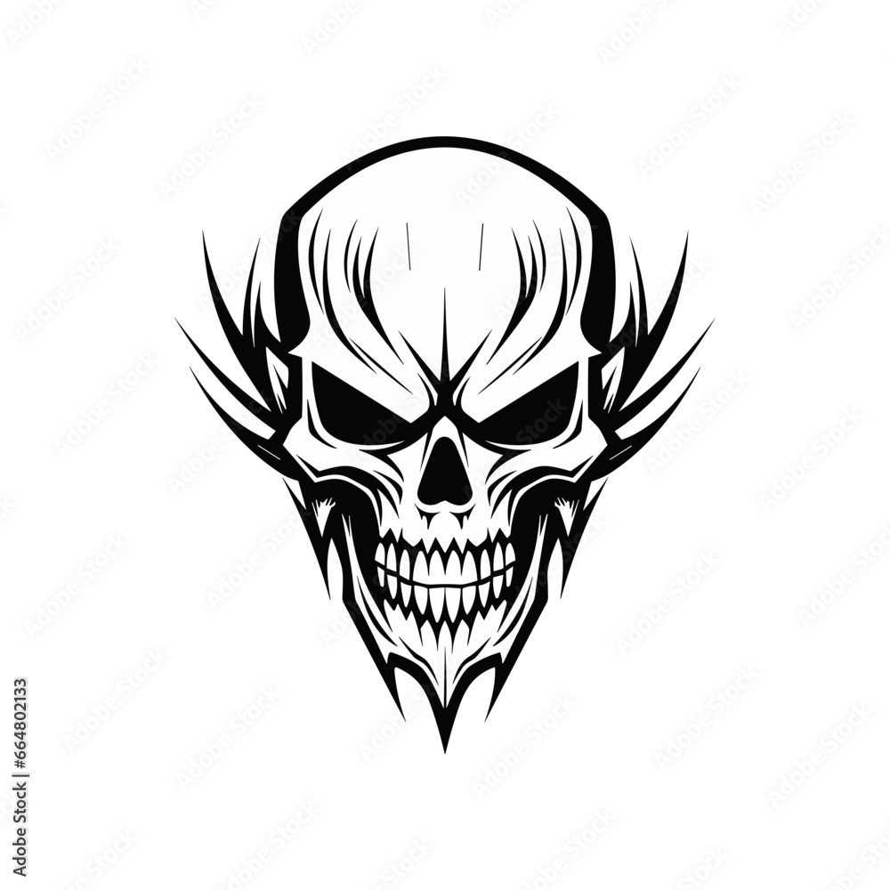 Artistic vector of a skull illustration. Suitable for tattoo, design, and logo. Artistic vector of a skull illustration. Suitable for tattoo, design, and logo.