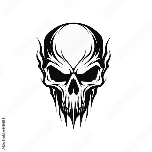 Artistic vector of a skull illustration. Suitable for tattoo, design, and logo.	