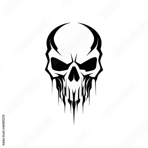 Artistic vector of a skull illustration. Suitable for tattoo, design, and logo.	