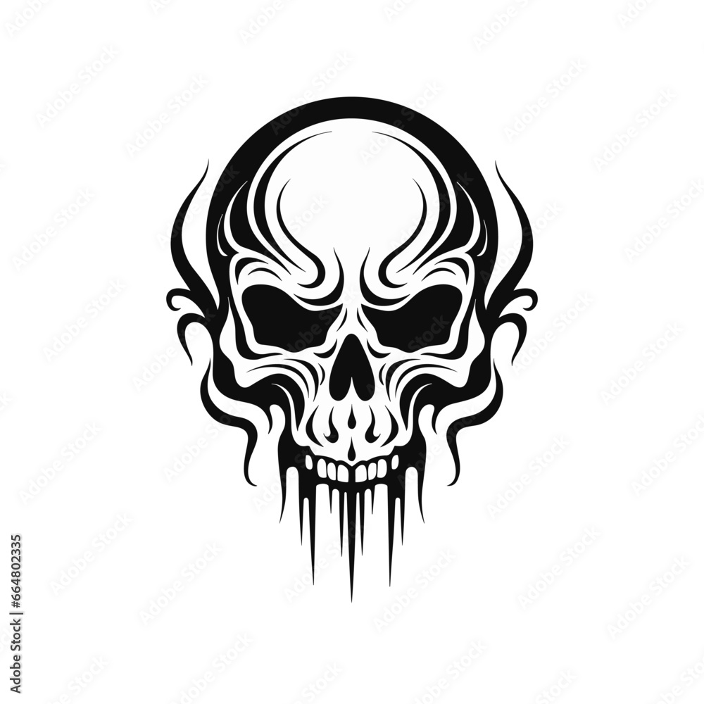 Fototapeta premium Artistic vector of a skull illustration. Suitable for tattoo, design, and logo. 