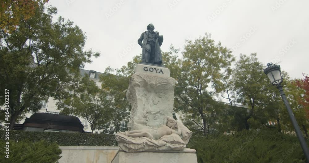 Statue of the painter Francisco de Goya next to the Prado Museum in Madrid. Statue of the painter Francisco de Goya next to the Prado Museum in Madrid.