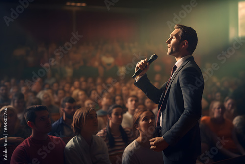 Motivational Speaker Engaging Audience