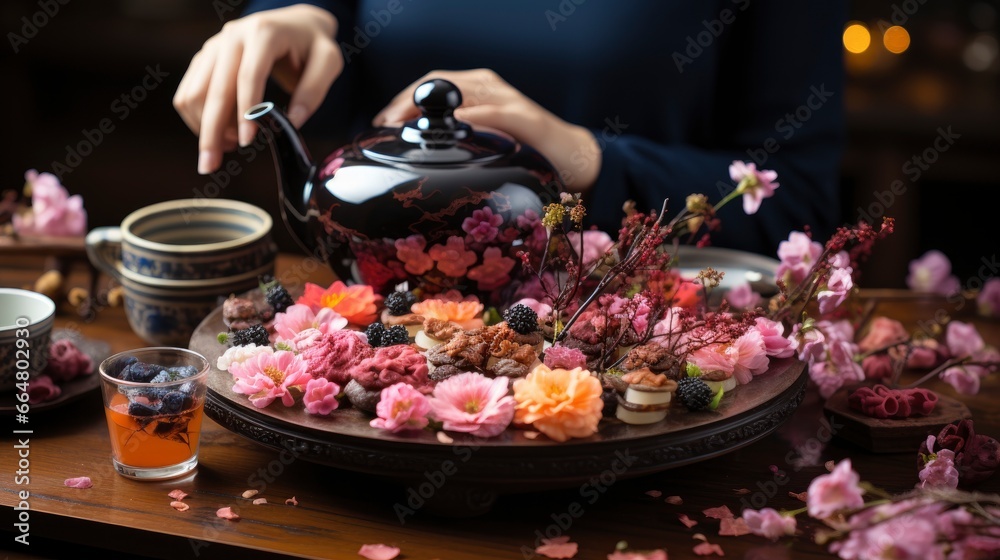 Flowers Supplies Tea Ceremony , Happy New Year Background, Hd Background