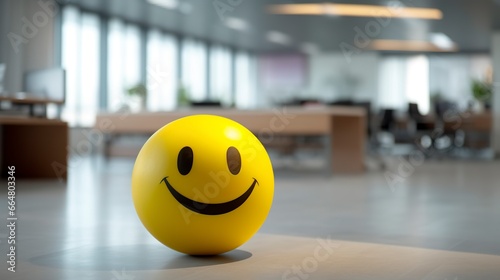 A Yellow Smiling Ball Can Promote a Positive Work Environment.