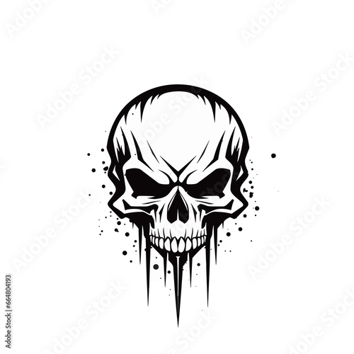 Artistic vector of a skull illustration. Suitable for tattoo, design, and logo.