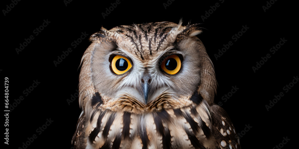 Fototapeta premium Photo In The Owl Studio On A Smooth Colored Background Created Using Artificial Intelligence