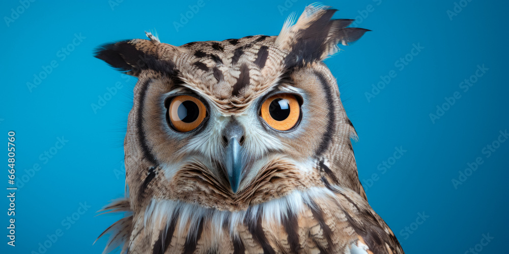 Photo In The Owl Studio On A Smooth Colored Background Created Using Artificial Intelligence Photo In The Owl Studio On A Smooth Colored Background Created Using Artificial Intelligence