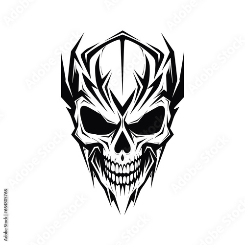 Artistic vector of a skull illustration. Suitable for tattoo, design, and logo.