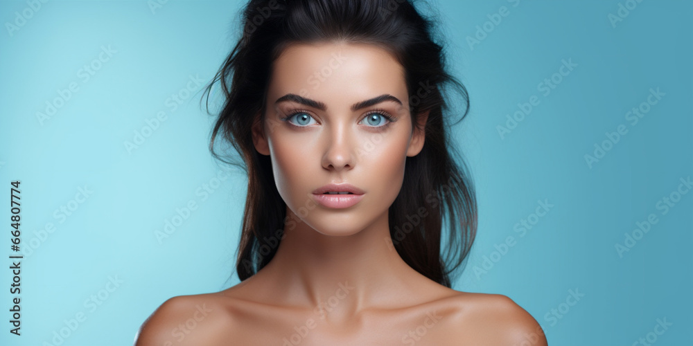 Naklejka premium attractive dark haired female