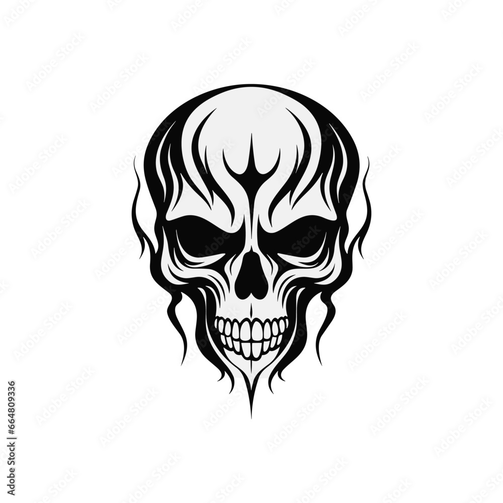 Artistic vector of a skull illustration. Suitable for tattoo, design, and logo. Artistic vector of a skull illustration. Suitable for tattoo, design, and logo.