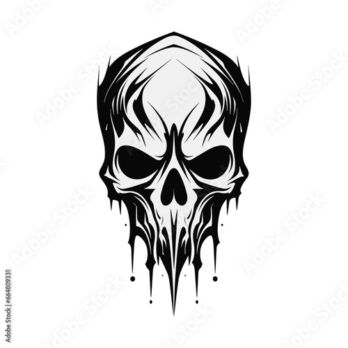 Artistic vector of a skull illustration. Suitable for tattoo, design, and logo.