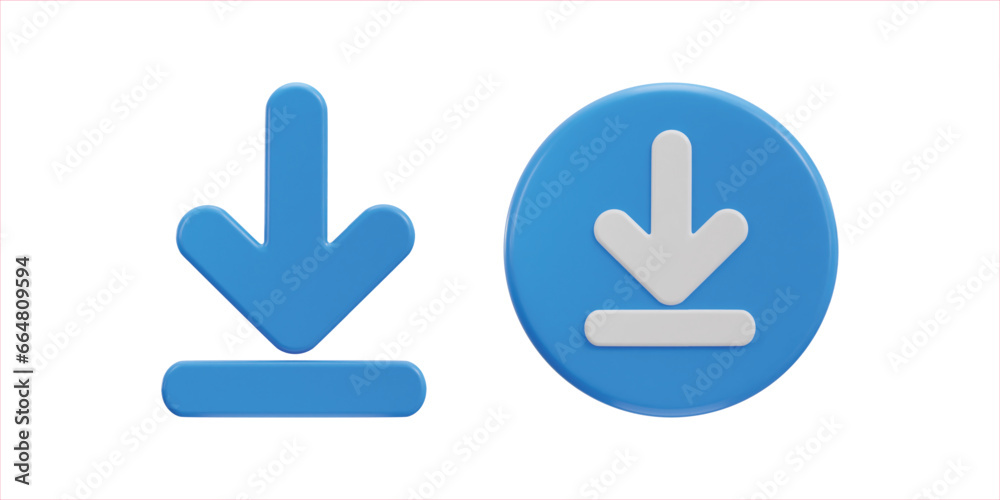 download icon set 3d rendering download icon set 3d rendering