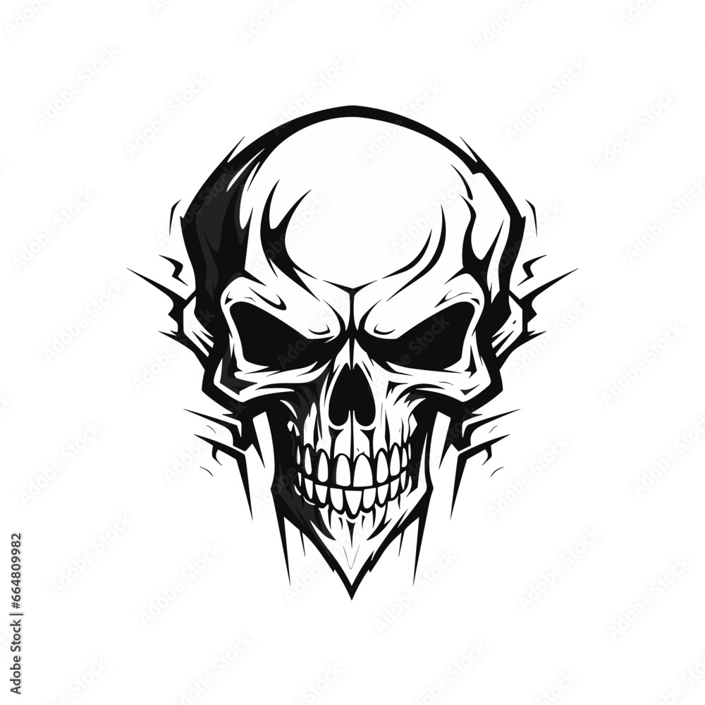 Artistic vector of a skull illustration. Suitable for tattoo, design, and logo. Artistic vector of a skull illustration. Suitable for tattoo, design, and logo.