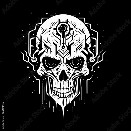 Artistic vector of a skull illustration. Suitable for tattoo, design, and logo.