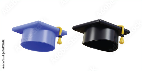graduation hat icon 3d rendering