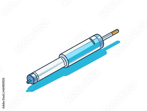 Doodle Simple syringe, cartoon sticker, sketch, vector, Illustration, minimalistic