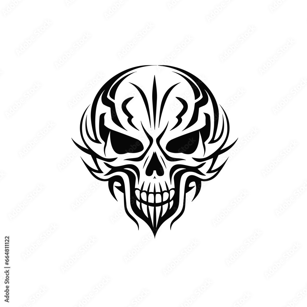 Artistic vector of a skull illustration. Suitable for tattoo, design, and logo. Artistic vector of a skull illustration. Suitable for tattoo, design, and logo.