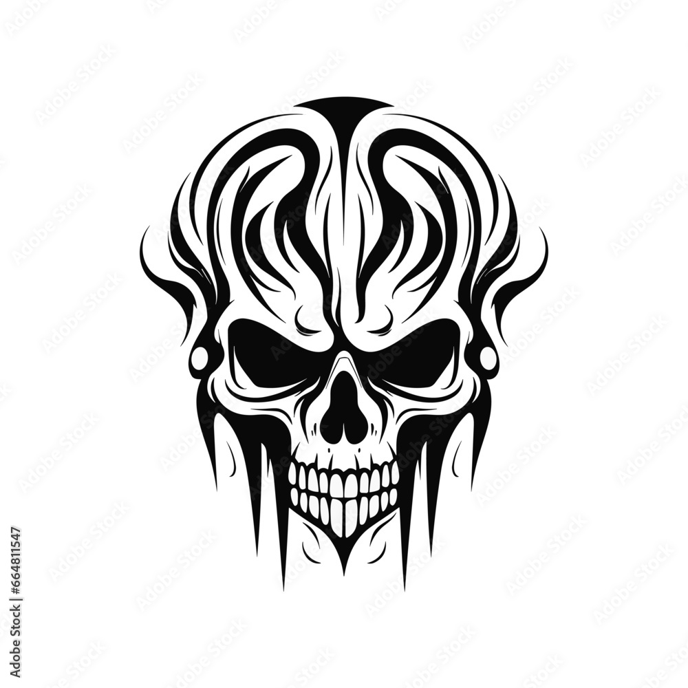 Artistic vector of a skull illustration. Suitable for tattoo, design, and logo. Artistic vector of a skull illustration. Suitable for tattoo, design, and logo.