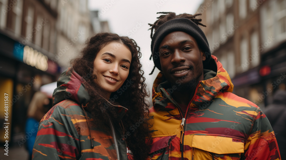 diverse couple in athleisure diverse couple in athleisure