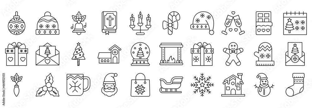 Christmas Day icon pack set 