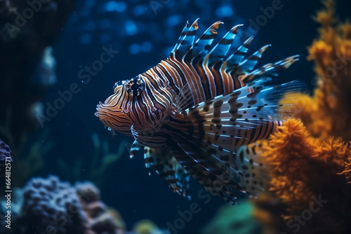 lionfish in aquarium. 