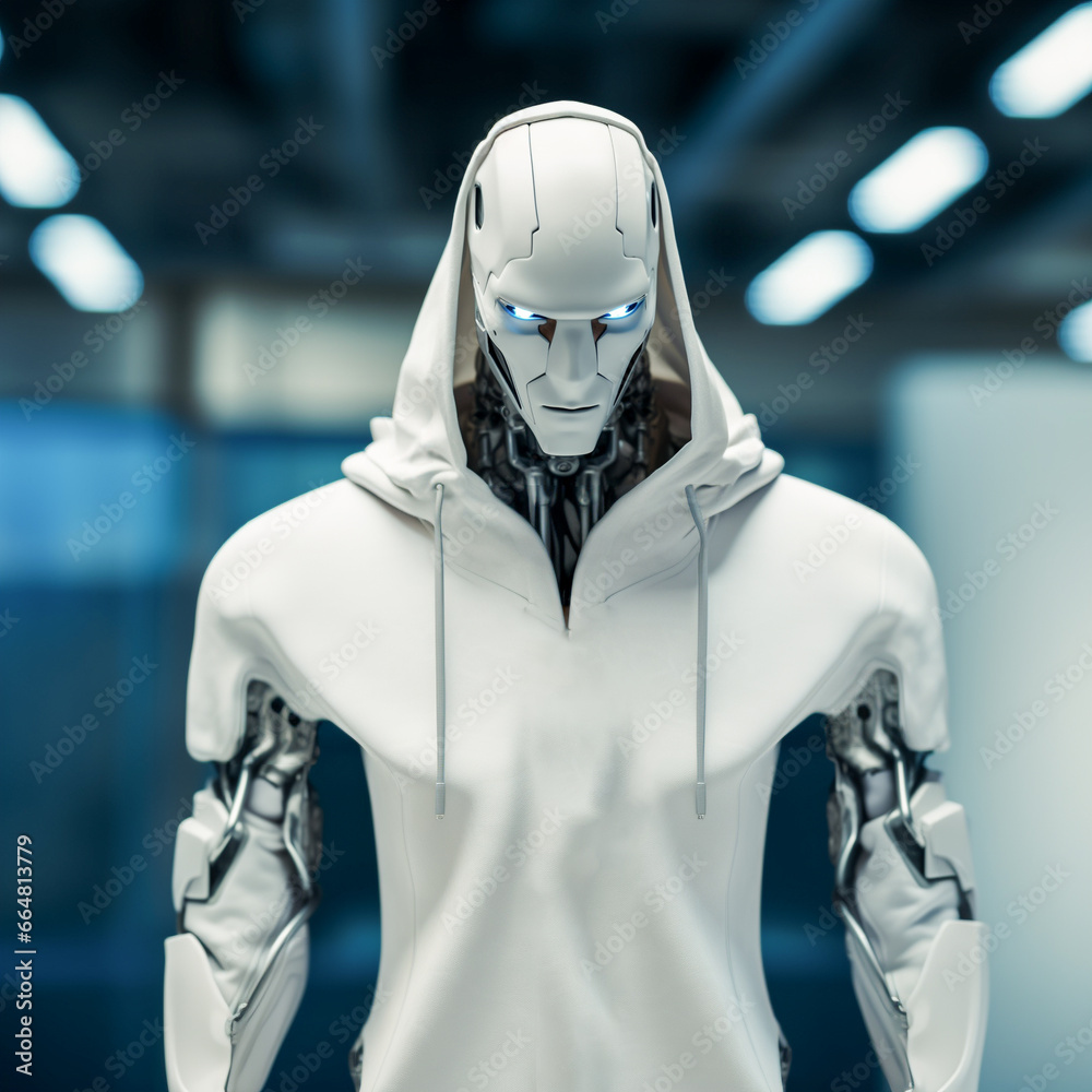 White shirt mockup, cyborg in plain white tshirt, cloting mockups, white tshirt White shirt mockup, cyborg in plain white tshirt, cloting mockups, white tshirt