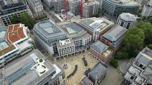 Drone shot of London Stock Exchange building (LSE), England, United Kingdom photo