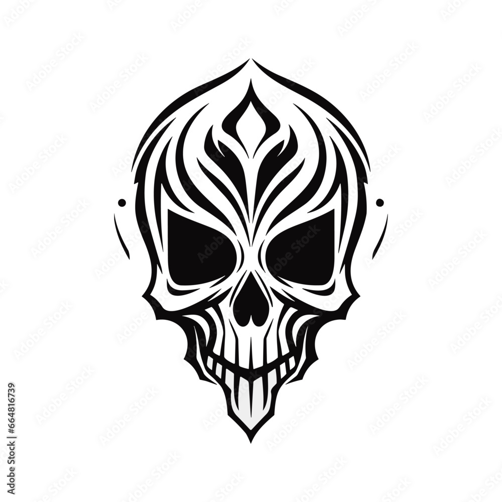 Fototapeta premium Artistic vector of a skull illustration. Suitable for tattoo, design, and logo.