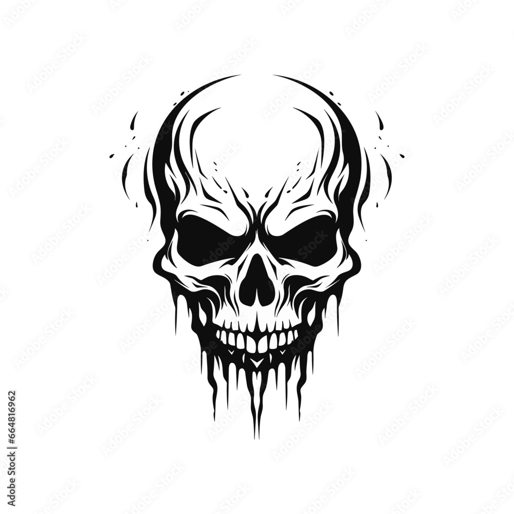 Fototapeta premium Artistic vector of a skull illustration. Suitable for tattoo, design, and logo.
