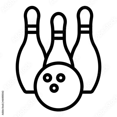 Bowling 3 Pins Icon Style